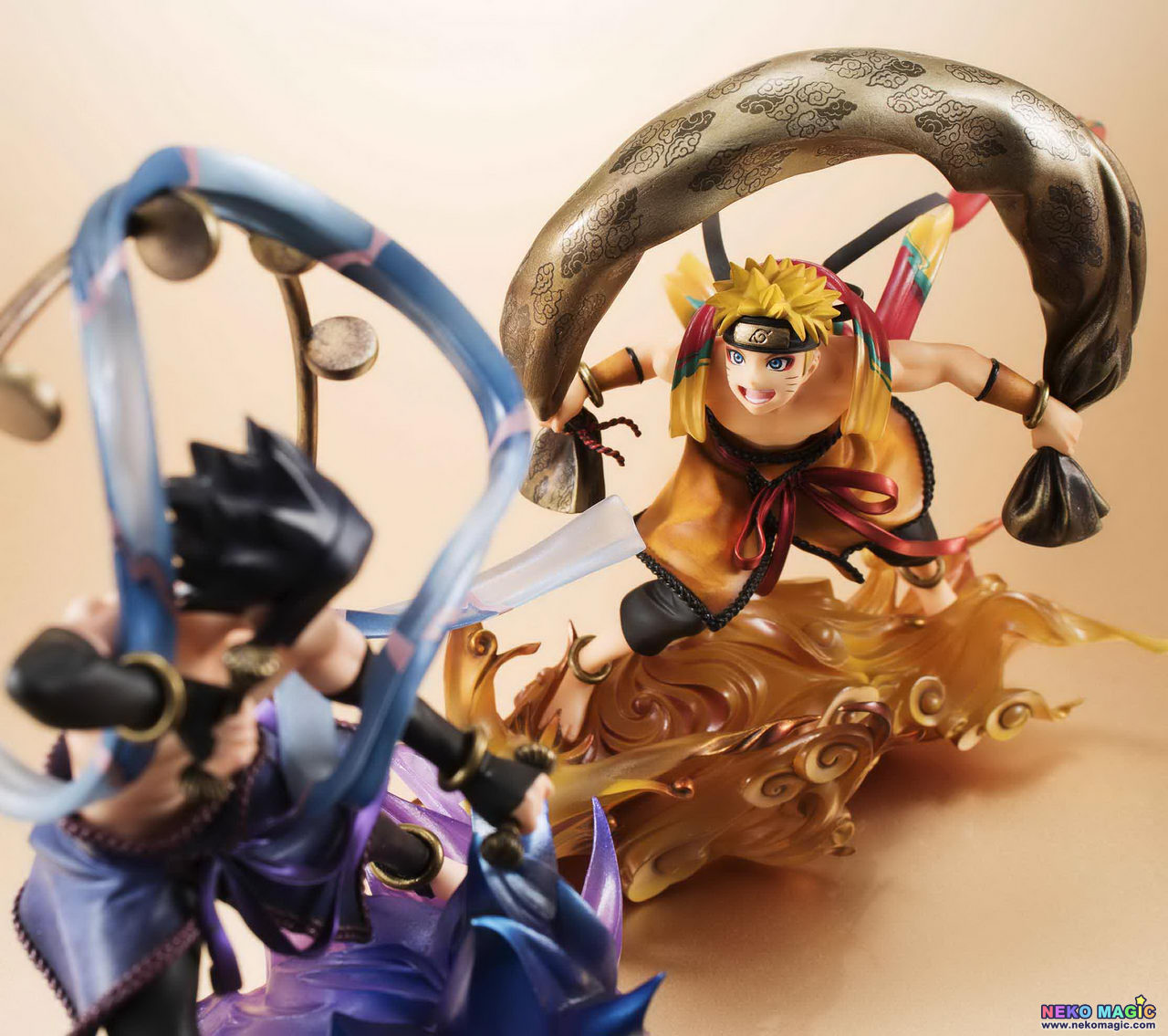2 Pcs\Set Fujin Uzumaki Naruto Raijin Uchiha Sasuke PVC Action Figure Model Toy 